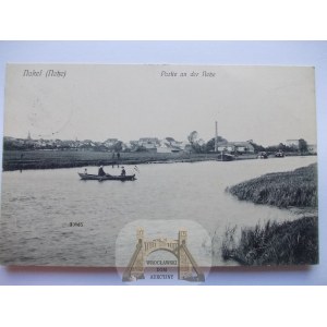 Nakło, Nakel, nad Notecią, łódka 1910