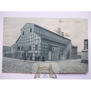 Grudziądz, Graudenz, teatr, budynek szachulcowy 1914