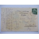 Szczecin, Stettin, okręt wojenny, na tle miasta, 1936