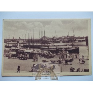 Szczecin, Stettin, ship harbor, 1914