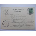 Szczecin, Stettin, Bukowo, restauracja Bohmer Wald, litografia, 1903