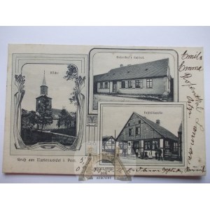Załęże k. Pyrzyce, gospoda, kościół, poczta, 1909