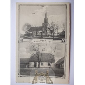 Krępcewo k. Stargard, kościół, szkoła, 1914