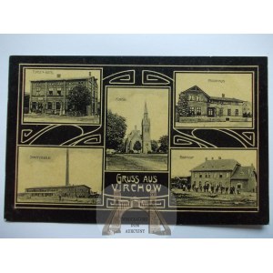 Wierzchowo k. Drawsko, hotel, dworzec, cegielnia, ok. 1910