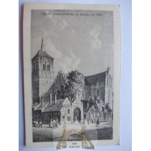 Gdańsk, Danzig, kościół św. Jana w roku 1856, graficzna 1911
