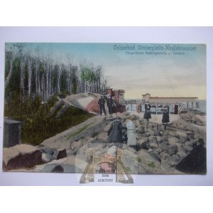 Gdańsk, Danzig, Westerplatte, zniszczenia spowodowane przez sztorm 1907