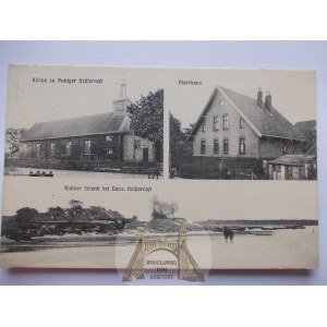 Jastarnia, Puck, kościół, plebania ok. 1910