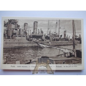 Puck, port, statki wojenne 1930