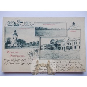 Czarne k. Człuchów, kościół, Rynek, ozdobna winieta 1898