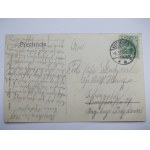Korsze k. Kętrzyn, dworzec, apteka, kobieta, kolaż 1906