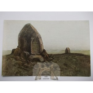 Stębark, Tannenberg k. Olsztynek, kamień pamiątkowy, malarska, mal. Fritz Hass ok. 1915