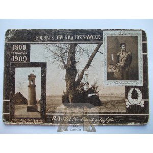 Raszyn k. Pruszków, pomnik poległych, Józef Poniatowski, kolaż PTK ok. 1910