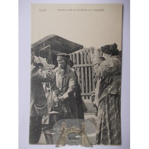 Łódź, typy żydowskie, żyd, judaika, uliczna sprzedaż wody ok. 1910