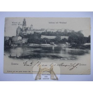 Kraków, zamek Wawel od strony Wisły 1901
