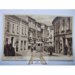 Tarnów, ulica Wałowa, tramwaj ok. 1935