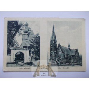 Rabka, nowy i stary kościół ok. 1930