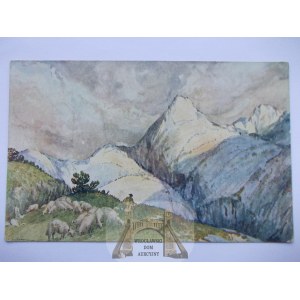Tatry, widok od Poronina, malarska 1919