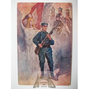 Patriotyczna, legionista, anioł i duchy przodków, ok. 1920