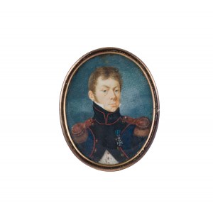 Artysta nieokreślony (XIX w.), Portret oficera w mundurze majora szaserów z okresu Królestwa Polskiego