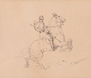 Jan Rosen (1854 Warszawa-1936 tamże), Trębacz na koniu