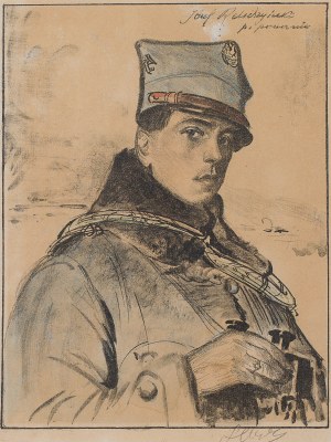 Leon Wyczółkowski (1852 Huta Miastkowska k. Kielc - 1936 Warszawa), Portret podporucznika Józefa Relidzyńskiego, 1916