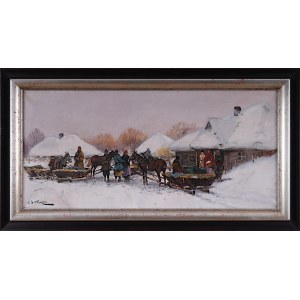 Adam SETKOWICZ (1876-1945), Zimą w wiosce