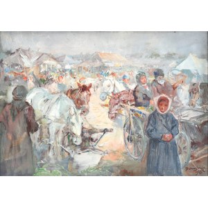 Stanisław BATOWSKI KACZOR (1866-1946), Na placu targowym (1925)