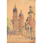 Tadeusz KALETA (XX w.), Weduta krakowska - widok na kościół Mariacki