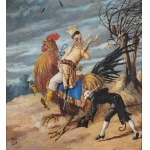Autor nieznany, Pan Twardowski na kogucie (1885)