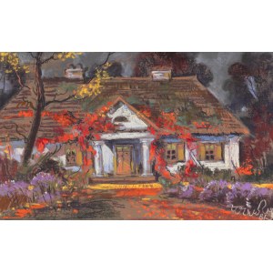 Wiktor ZIN (1925-2007), Dworek w jesiennym pejzażu (1981)