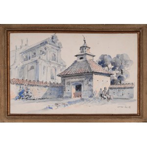Wiktor ZIN (1925-2007), Przed kościołem (1982)