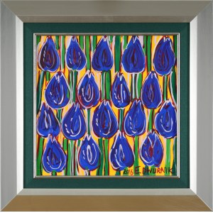 Edward DWURNIK (1943-2018), Granatowe tulipany (2016)