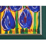 Edward DWURNIK (1943-2018), Granatowe tulipany (2016)
