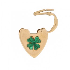 Pendant in the form of a padlock with a four-leaf clover, early 20th century.