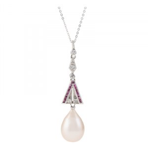 Pendant with chain, 1920s-30s, art déco