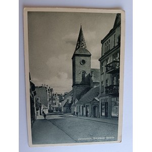 POCZTÓWKA JAROCIN, JAROTSCHIN, ULICA WROCŁAWSKA, 1941 R, ZNACZEK, STEMPEL