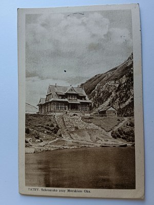 POSTCARD TATRA SCHRONISKO PRZY MORSKIM OKU, PRE-WAR 1932, STAMP