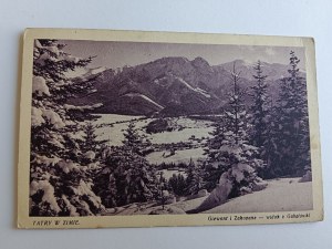 POSTCARD TATRA IN WINTER GIEWONT AND ZAKOPANE VIEW FROM GUBAŁÓWKA, PRE-WAR 1933