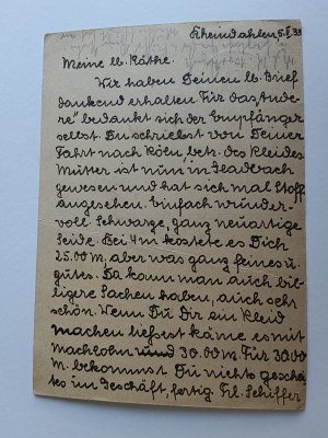 POSTCARD STAMP MGLADBACH 1933
