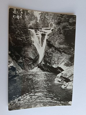 POSTCARD PRL SZKLARSKA PORĘBA WODOSPAD SZKLARKI