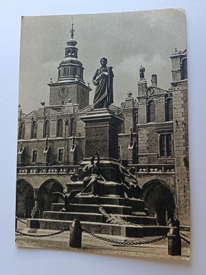 POSTCARD PRL KRAKOW MICKIEWICZ MONUMENT