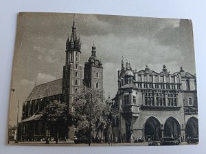POSTCARD PRL KRAKOW KOŚCIÓŁ MARIACKI SUKIENNICE