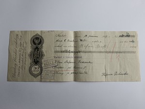 BILL OF EXCHANGE, WESKLOWY BLANK, STAMP KRAKÓW 1937, TORN, DAMAGED