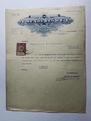 TARNÓW, VIENNA, WIEN, MENDL I LOWY, WRITING, TITUS BUJNOWSKI, 1915, STAMP