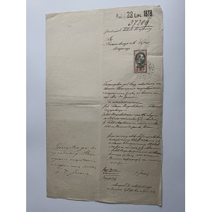 LWÓW, PISMO, 1878 R, ZNACZEK, STEMPEL