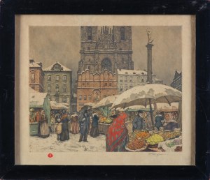 František Šimon Tavík, St. Nicholas Market on the Old Town Market Square in PRADA, 1916