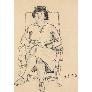 Henryk Hayden, PORTRET KOBIETY W FOTELU, 1947
