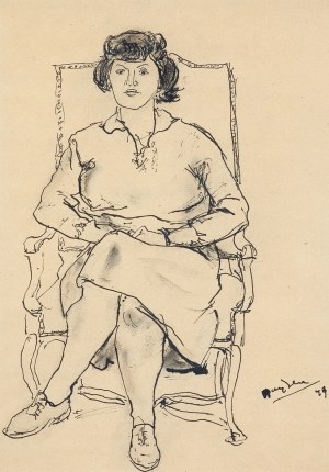 Henryk Hayden, PORTRET KOBIETY W FOTELU, 1947