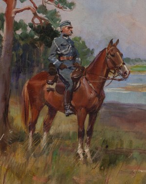 Jerzy Kossak (1886 Kraków - 1955 Kraków), Piłsudski na Kasztance, 1929
