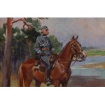 Jerzy Kossak (1886 Krakov - 1955 Krakov), Piłsudski na kaštanu, 1929